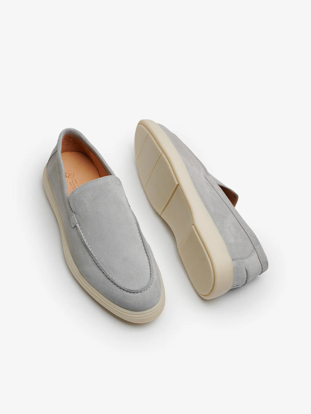 Mocassins Premium en Daim Gris Clair – Élégance Italienne