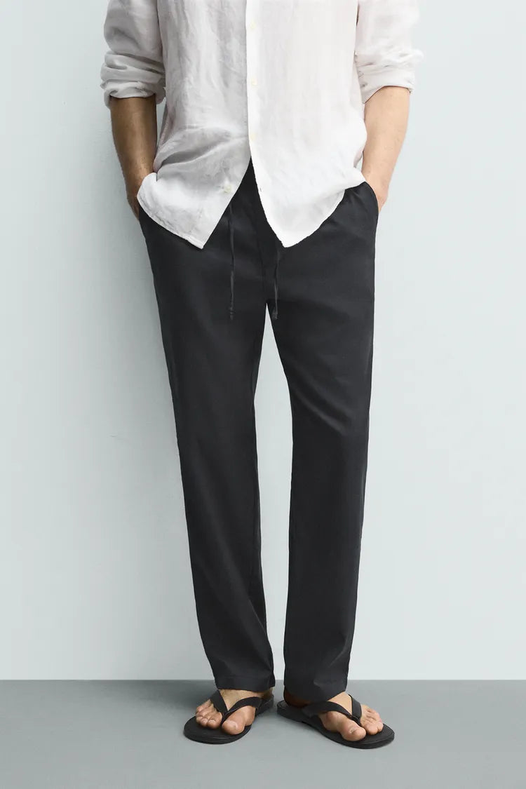 Pantalon Relaxed Noir Premium – Coupe Confort & Élégance Moderne