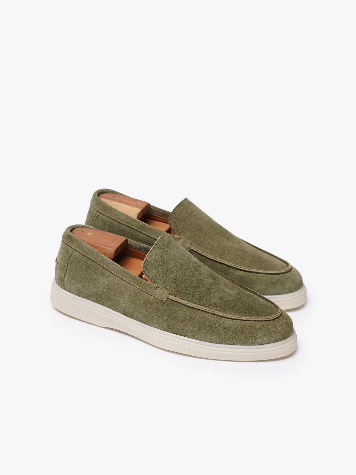Mocassin Signature en Daim Olive – Édition Premium