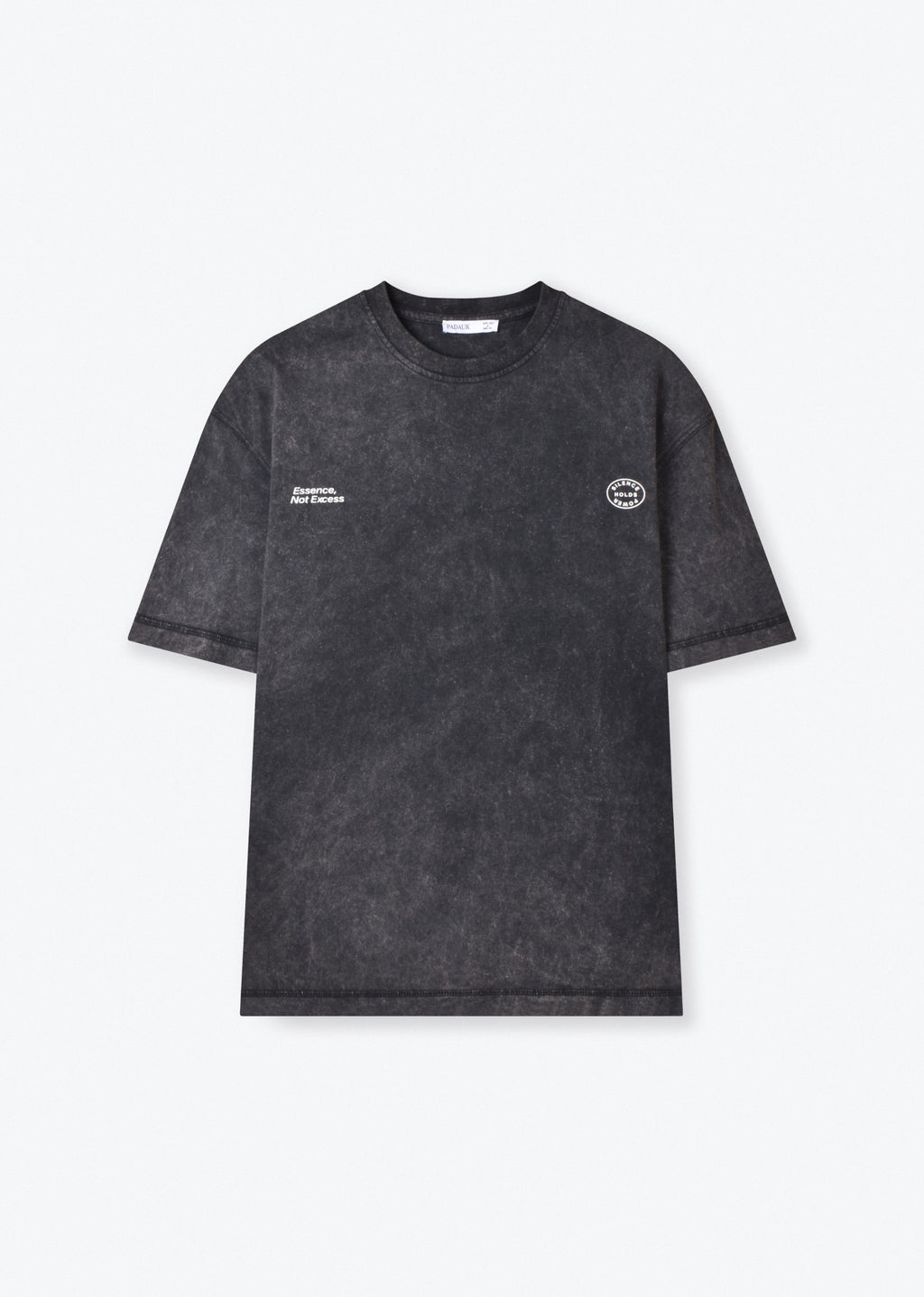 T-Shirt Premium Oversize Washed Noir « Quiet Conquers All » – Coton Épais