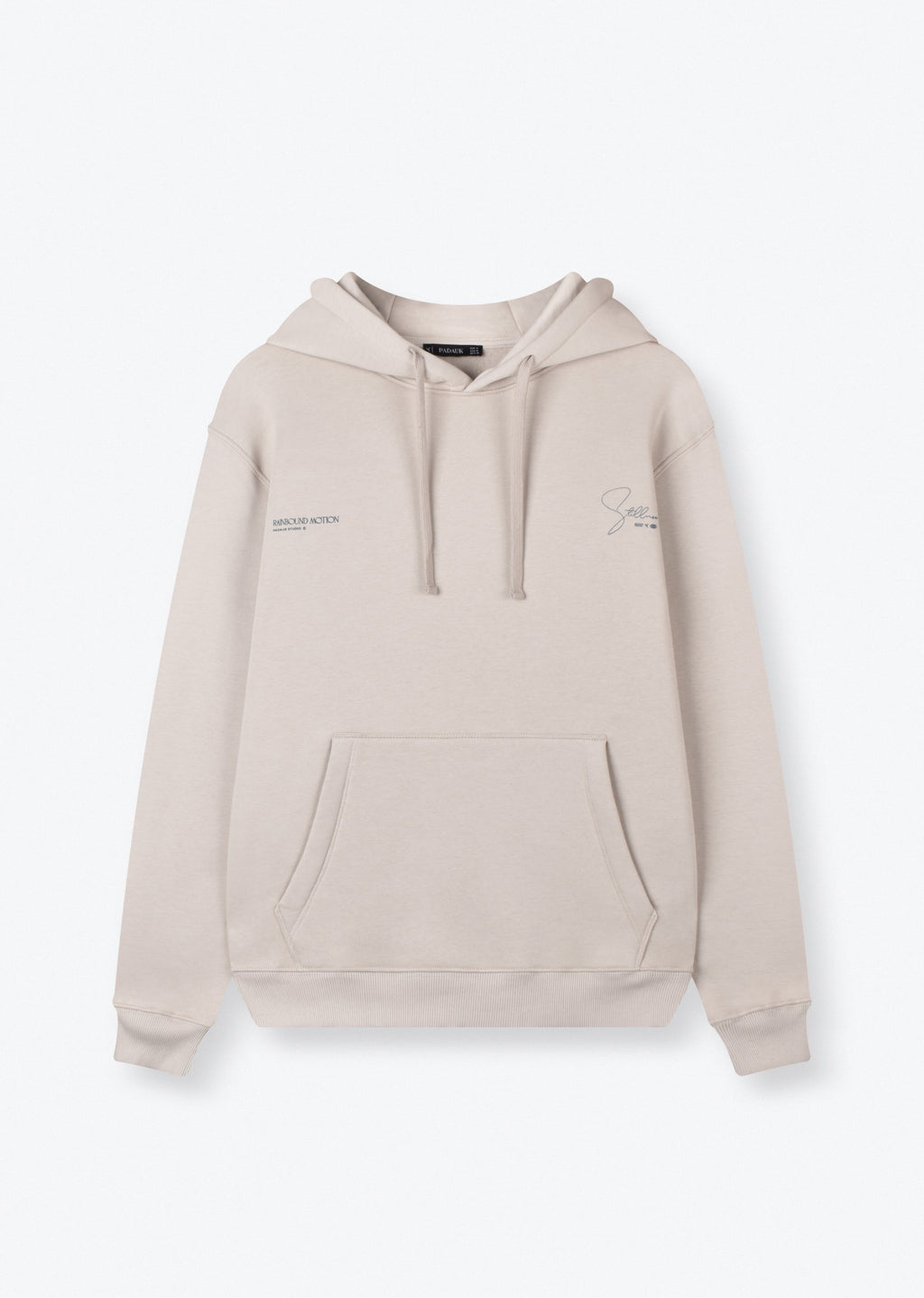 Beige Oversize Graphic Hoodie – Rainbound Motion