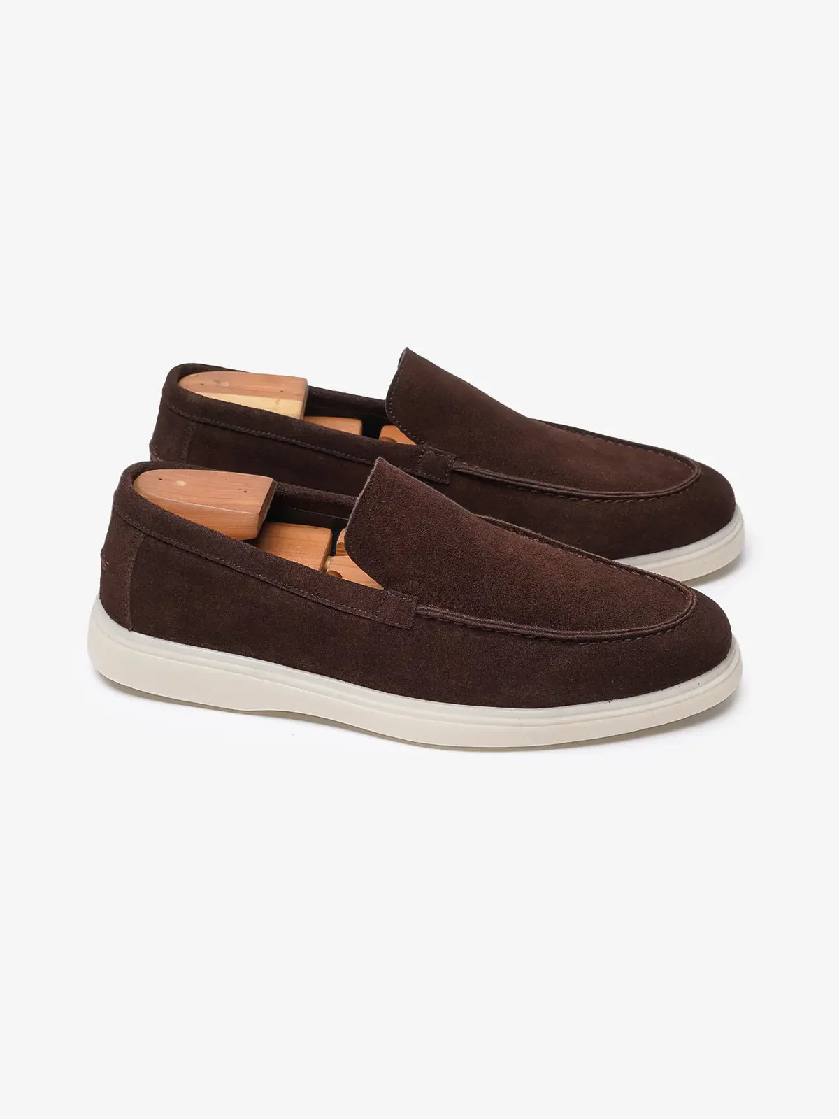 Mocassin Signature en Daim Marron – Édition Premium