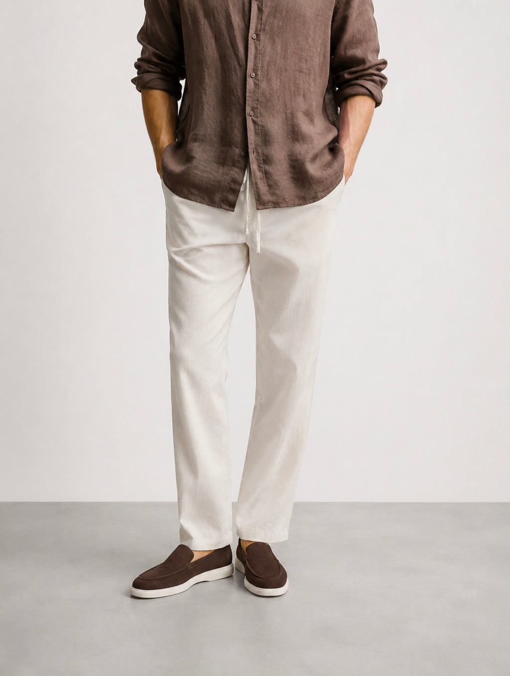Mocassin Signature en Daim Marron – Édition Premium