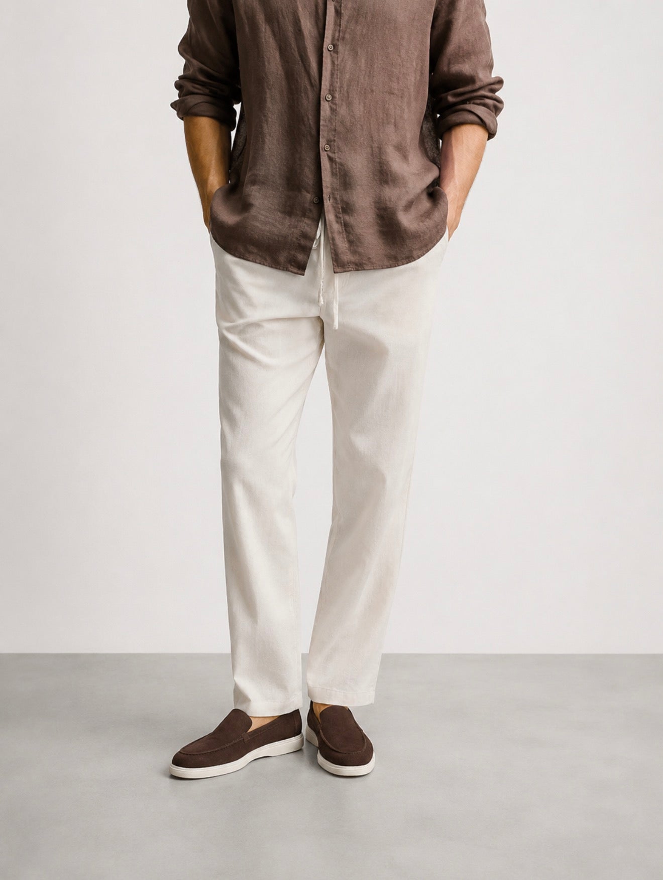 Mocassin Signature en Daim Marron – Édition Premium